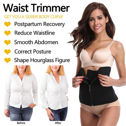 Women Flat Belly Belt Weight Loss Waist Trainer Body Shaper Corset Slimming Belly Sheath Tummy Trimmer Cincher Sports